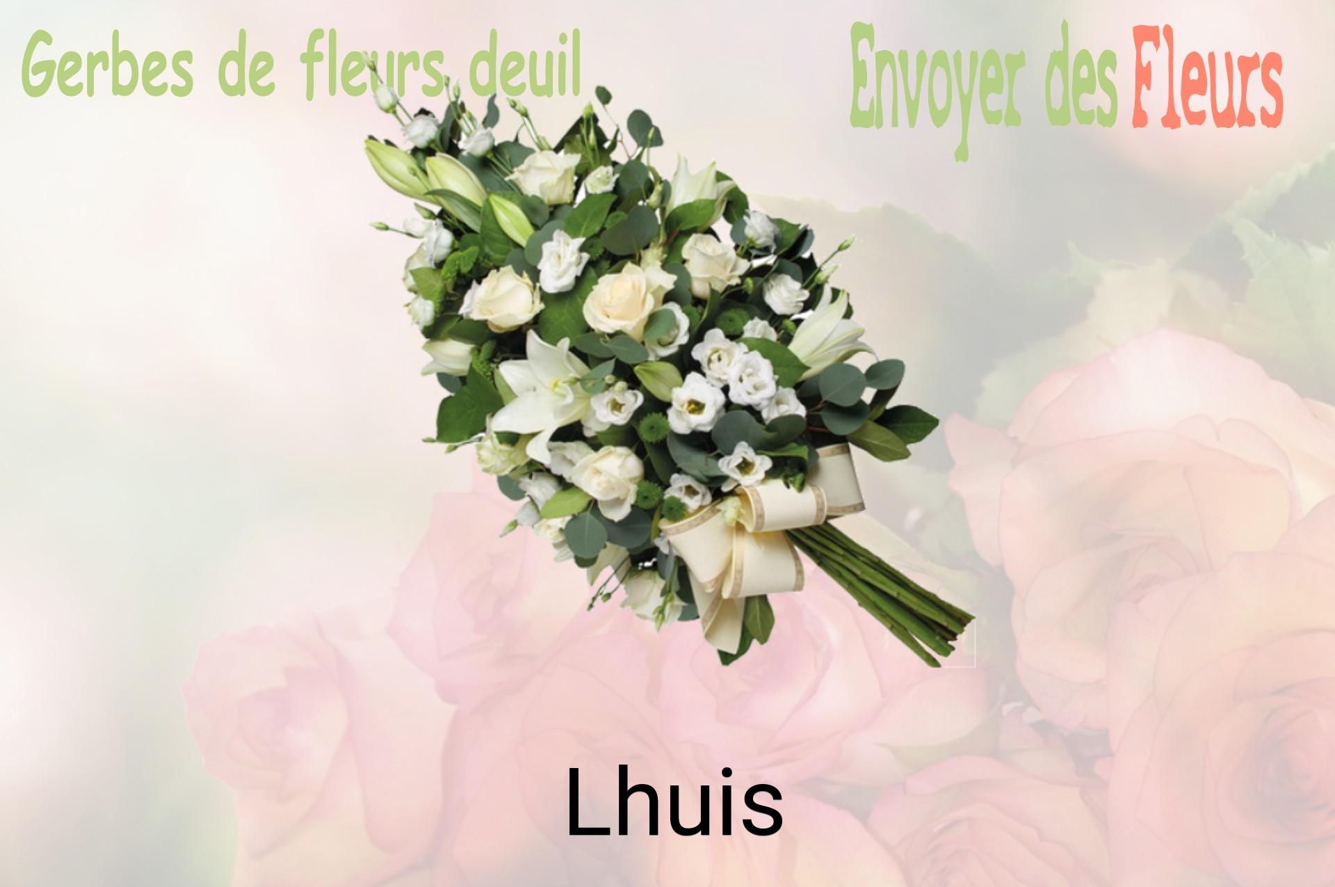 Gerbe de fleurs de deuil livrée à Lhuis
